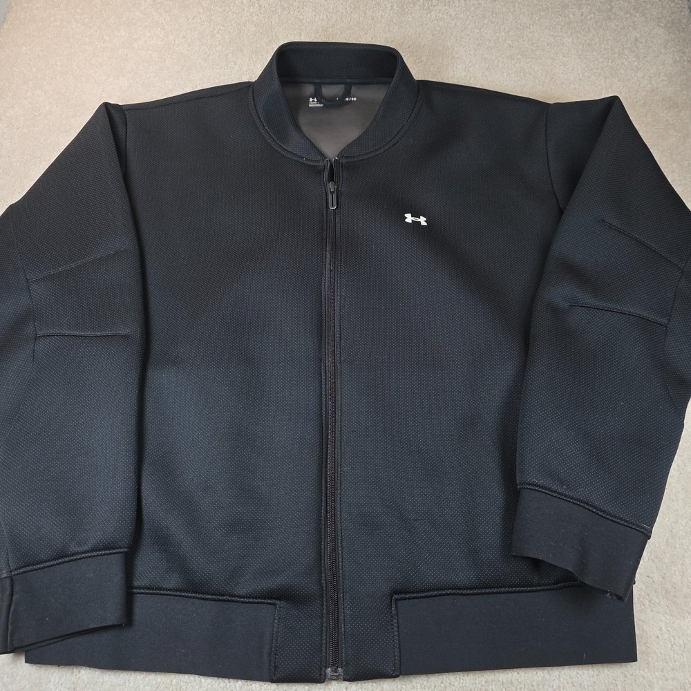 Under Armour Golf Jacket Mens XL Black Drive Pro Storm Hybrid Full-Zip Loose Fit